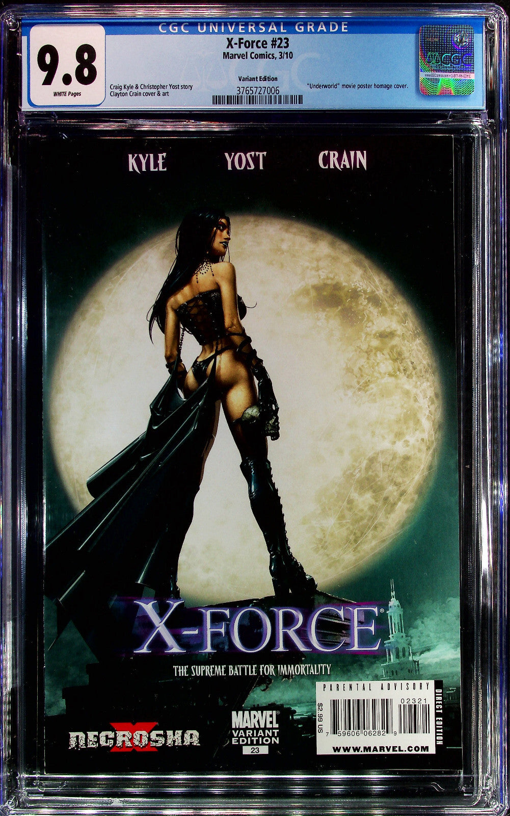 X-Force #23 (2010) CGC 9.8 NM/MT WHITE Clayton Crain Underworld Homage 1:15