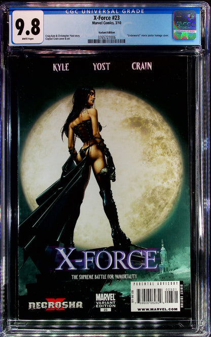 X-Force #23 (2010) CGC 9.8 NM/MT WHITE Clayton Crain Underworld Homage 1:15