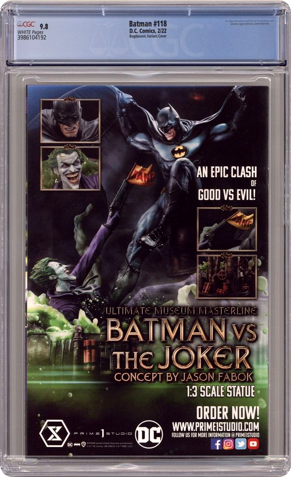 Batman #118 (2022) CGC 9.8 NM/MT WHITE Bogdanovic Spider-Man #1 Homage Cover