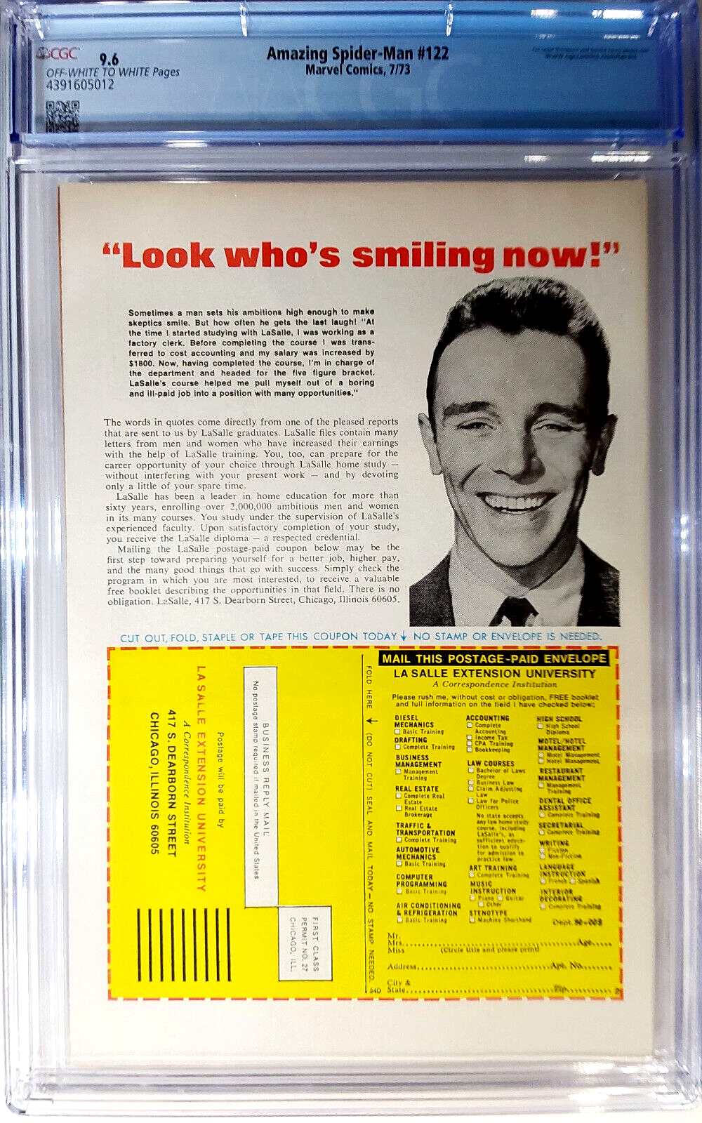 Amazing Spider-Man #122 (1973) CGC 9.6 NM+ OW/White KEY Death of Green Goblin