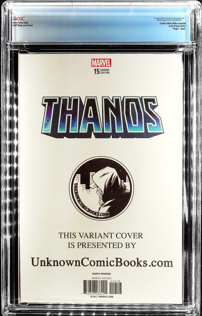 Thanos #15 (2018) CGC 9.8 4th Print Virgin Silver Surfer Retired Custom Label