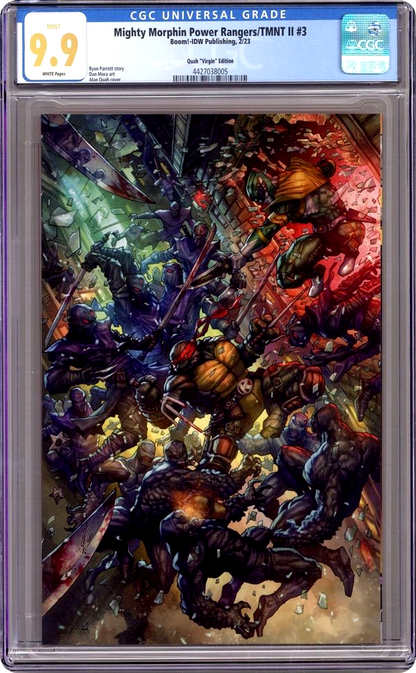 Mighty Morphin Power Rangers TMNT II #3 (2023) CGC 9.9 (Not 9.8) Quah Virgin LTD