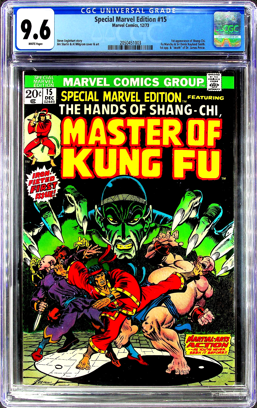 Special Marvel Edition # 15 (1973) CGC 9.6 NM+ WHITE Pages KEY 1st Shang-Chi