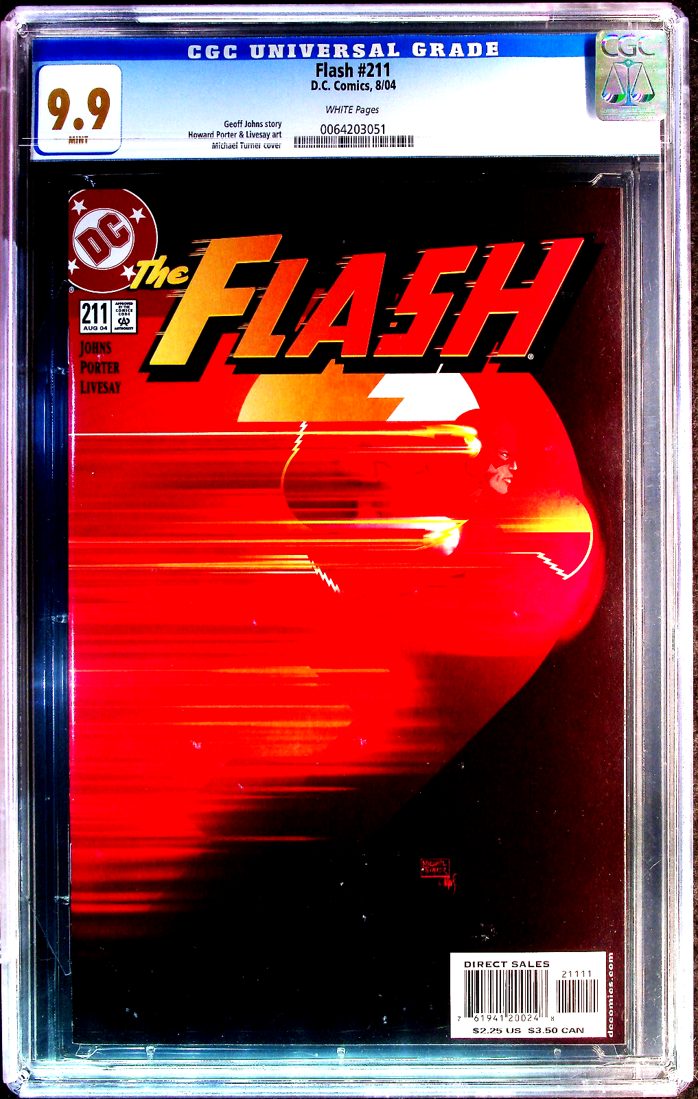 Flash #211 (2004) CGC 9.9 (Not 9.8) MINT WHITE Nightwing & Gorilla Grodd Appear