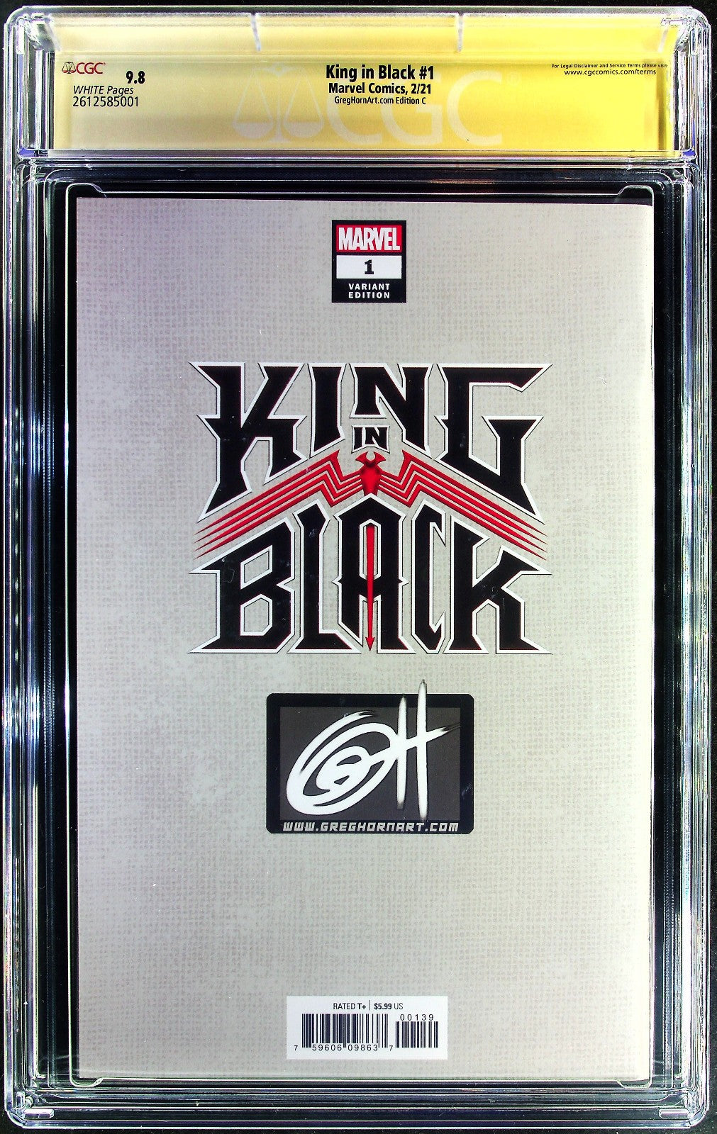 King in Black #1 (2021) CGC 9.8 SS NM/MT Greg Horn Queen in Black Remark #83/100