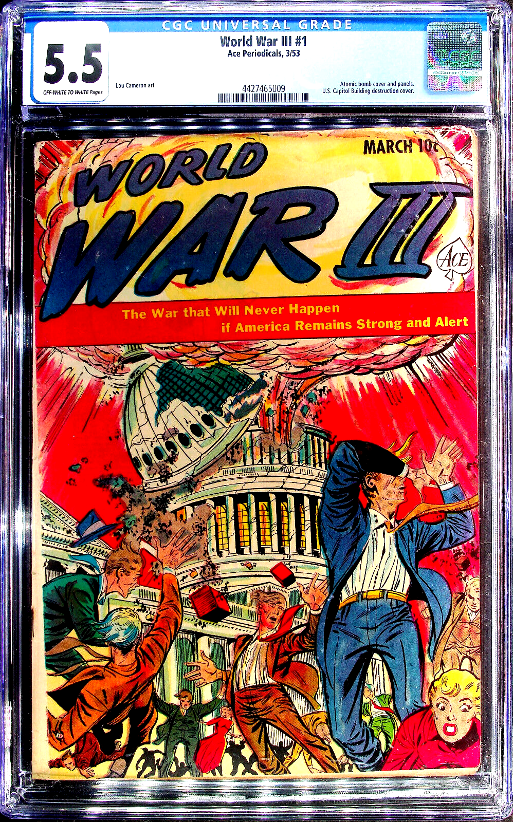 World War III #1 (1953) CGC 5.5 Fine- OW White Atomic Explosion HTF RARE SCARCE