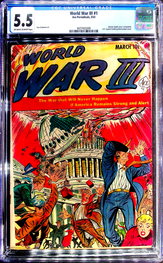 World War III #1 (1953) CGC 5.5 Fine- OW White Atomic Explosion HTF RARE SCARCE