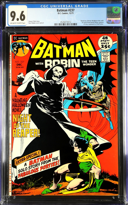 Batman #237 (1971) CGC 9.6 NM+ OW/White Pages Neal Adams Iconic Reaper Cover