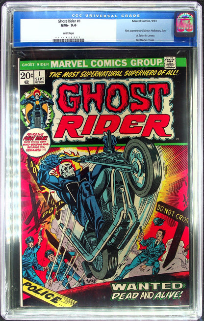 Ghost Rider #1 (1973) CGC 9.6 WHITE KEY 1st Daimon Hellstrom Son Satan OLD Label