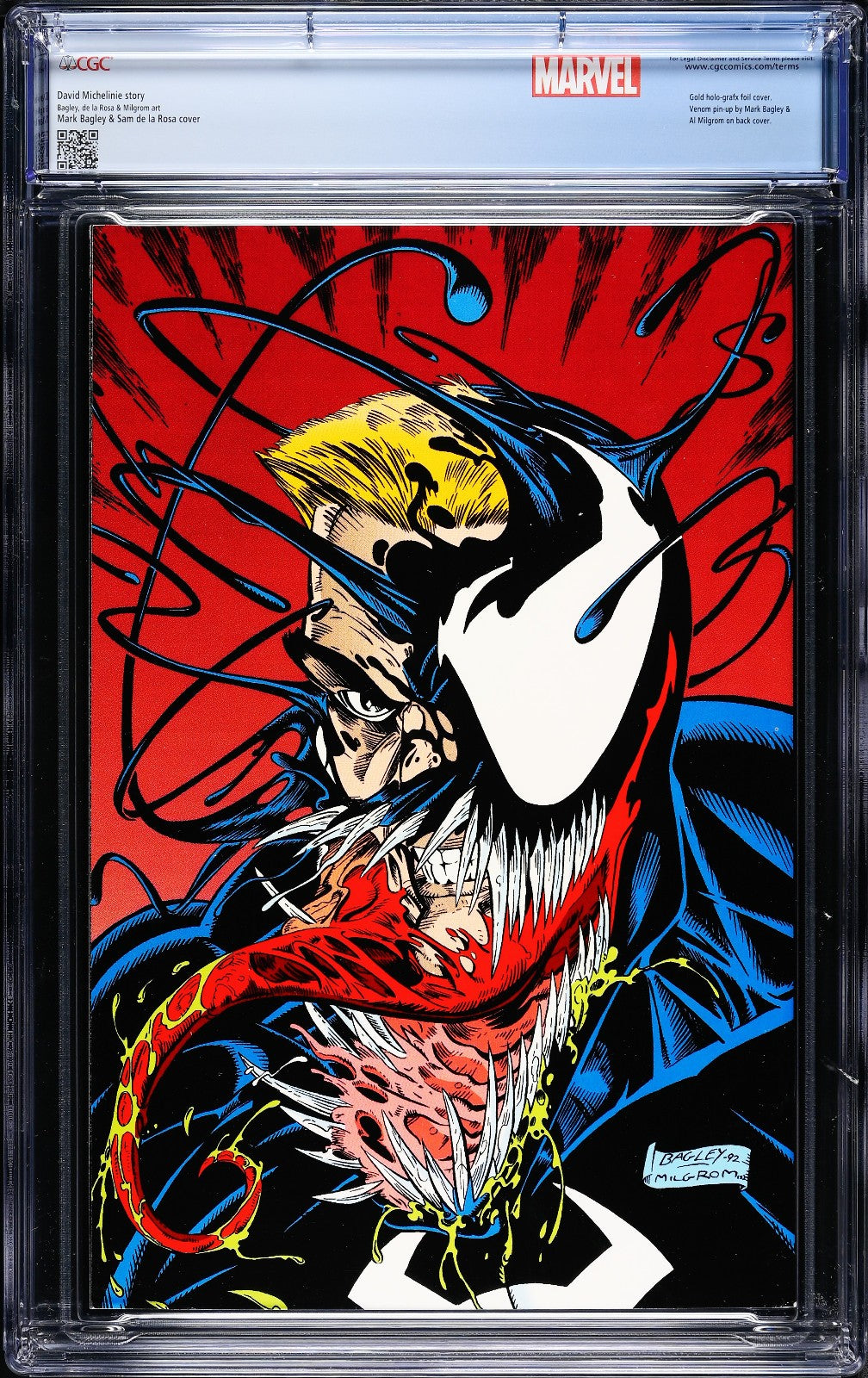 Venom Lethal Protector #1 (1993) CGC 9.4 NM WHITE Gold Edition Custom Label