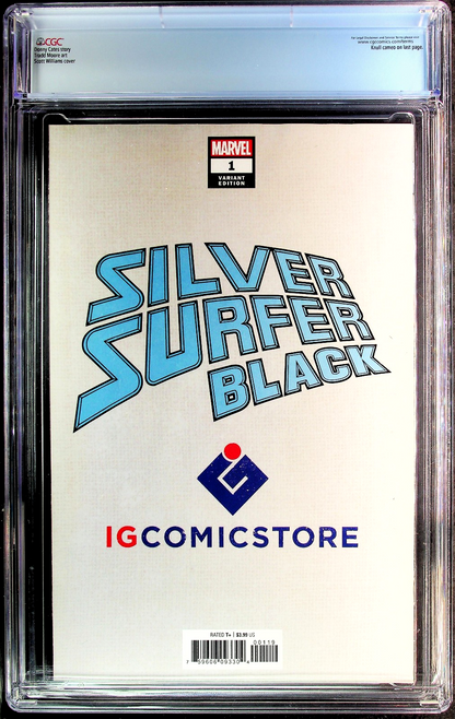 Silver Surfer Black #1 (2019) CGC 9.8 NM/MT IG Comic Scott Williams Custom Label