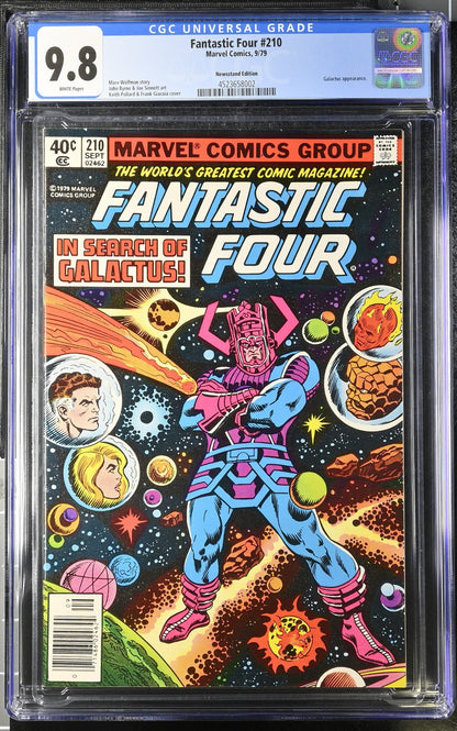 Fantastic Four #210 (1979) CGC 9.8 NM/MT WHITE Iconic Galactus Cover Newsstand