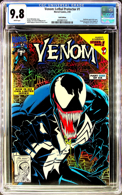 Venom Lethal Protector #1 (1993) CGC 9.8 NM/MT WHITE GOLD Bagley Sam De La Rosa