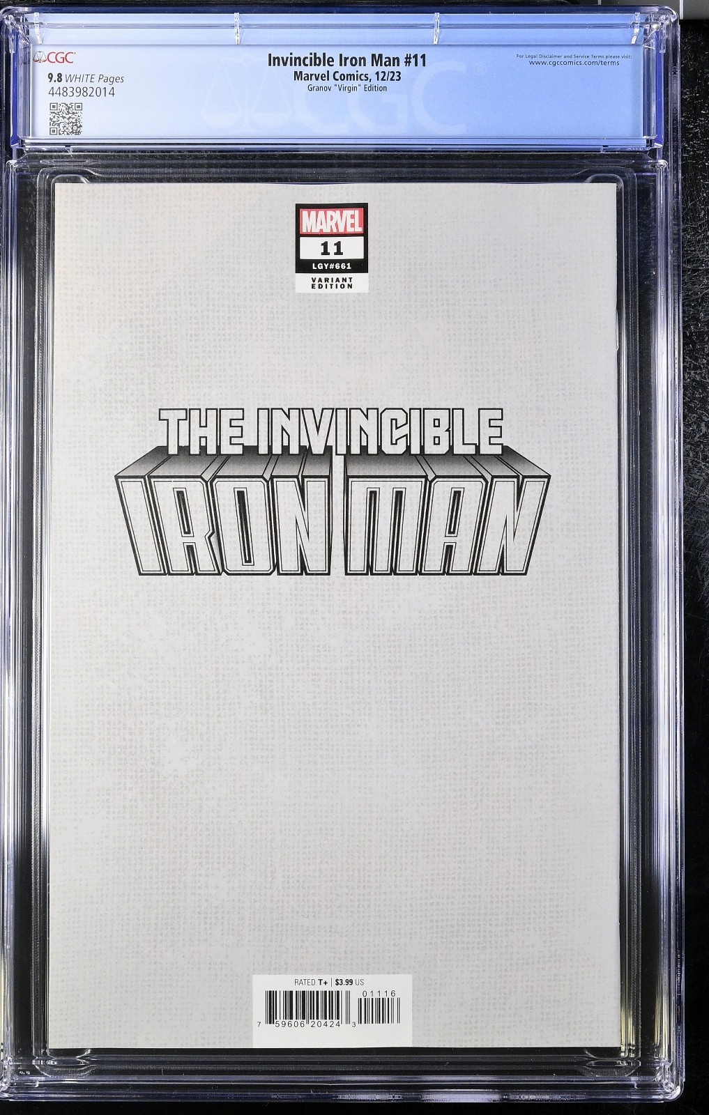 Invincible Iron Man #11 (2023) CGC 9.8 NM/MT Granov Virgin Incentive 1:100