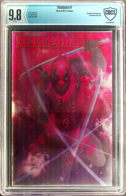 Deadpool #1 (2024) CBSC 9.8 NM/MT WHITE Pages Inhyuk Lee Foil Cover