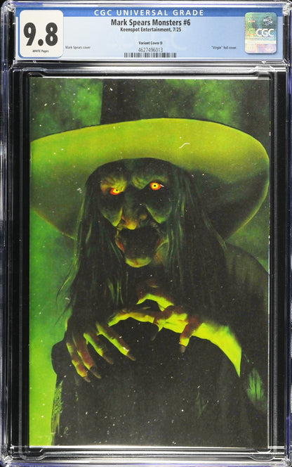 Mark Spears Monsters #6 (2025) CGC 9.8 NM/MT Virgin Cover D Witch Holofoil 1:50