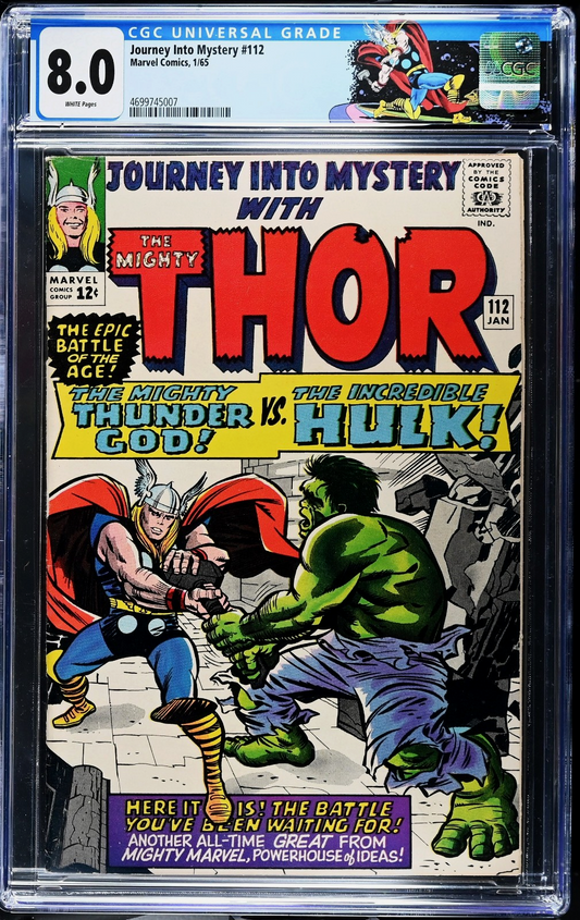 Journey Into Mystery 112 (1965) CGC 8.0 VF WHITE KEY Kirby 1st Hulk Thor Battle