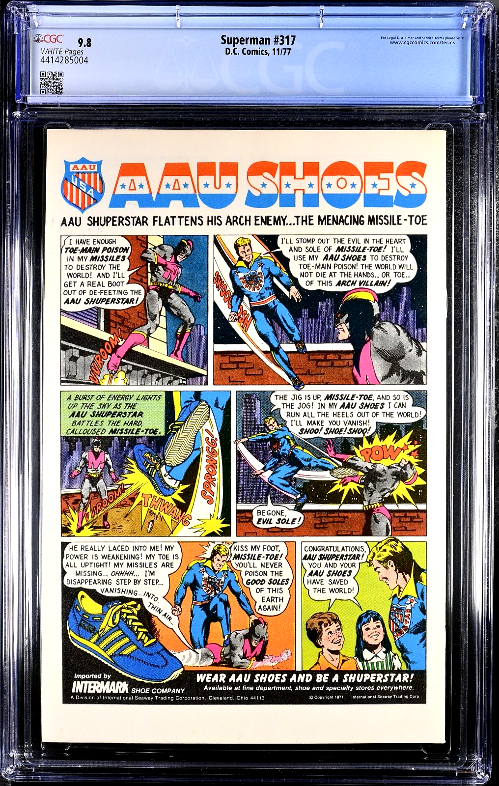 Superman #317 (1977) CGC 9.8 WHITE Neal Adams Kryptonite Cover Metallo Battle