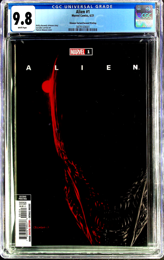 Alien #1 (2021) CGC 9.8 NM/MT WHITE Gleason 2nd Print Retailer Incentive 1:25