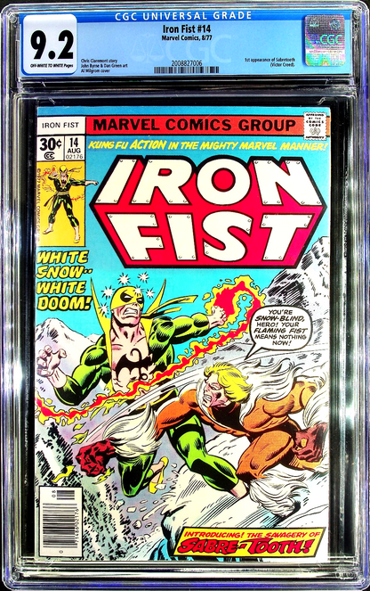 Iron Fist #14 (1977) CGC 9.2 NM- O/W White KEY 1st appearance Sabretooth