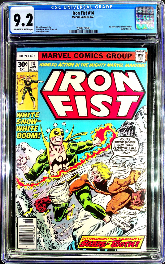 Iron Fist #14 (1977) CGC 9.2 NM- O/W White KEY 1st appearance Sabretooth