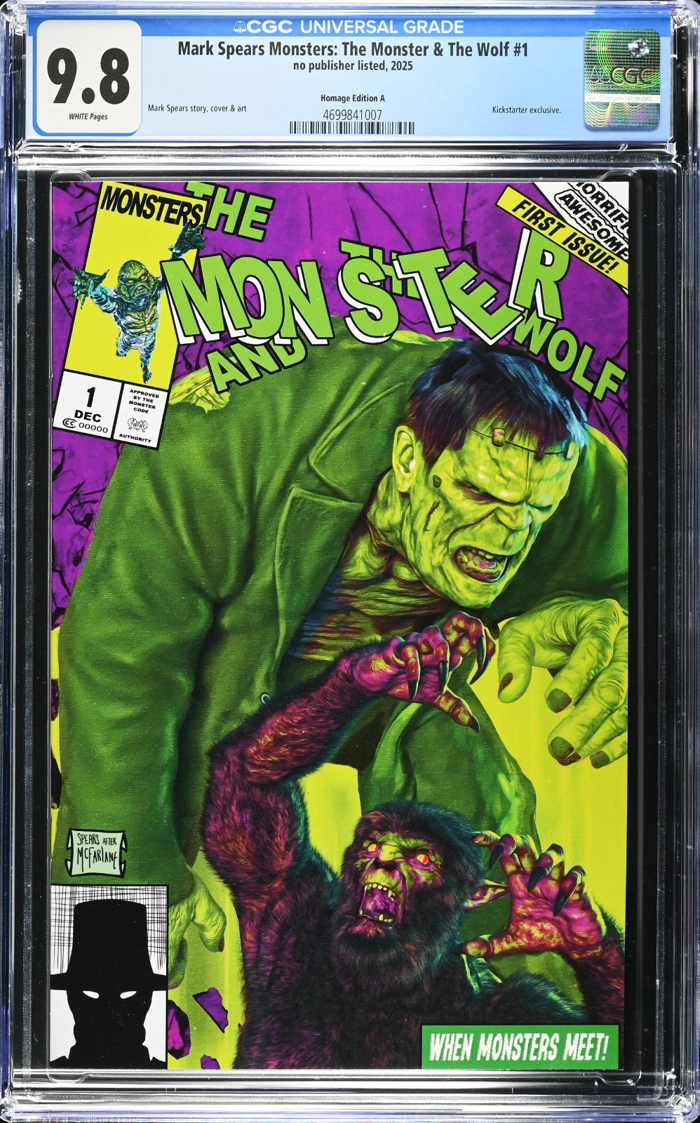 Mark Spears Monster & The Wolf #1 (2025) CGC 9.8 Kickstarter X-Men #328 Homage A