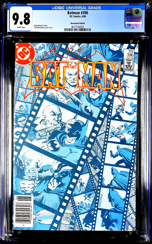 Batman #396 (1986) CGC 9.8 NM/MT WHITE Pages Newsstand Edition HTF (WTC/BT)
