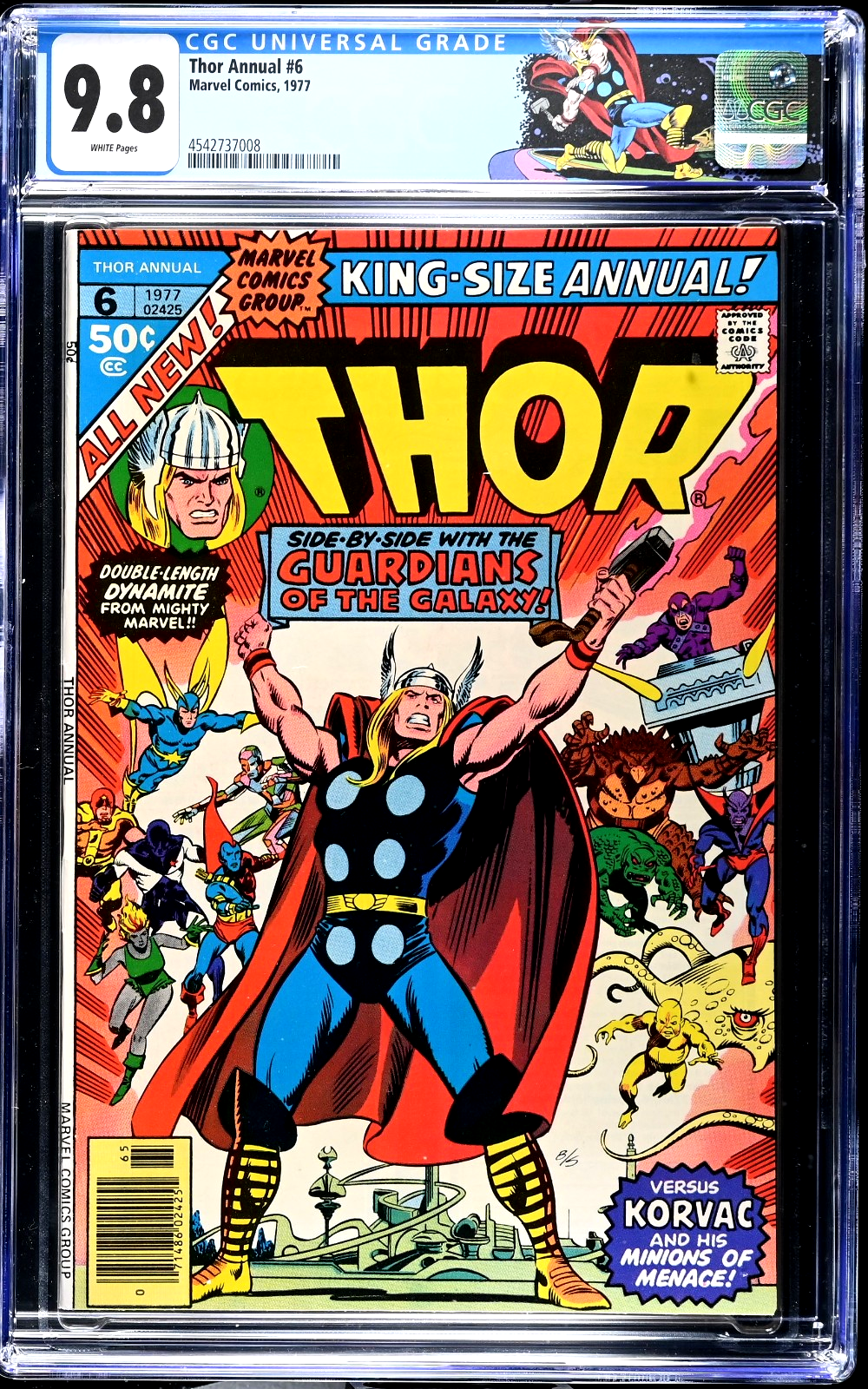 Thor Annual #6 (1977) CGC 9.8 NM/MT WHITE Buscema Guardians Galaxy Custom Label