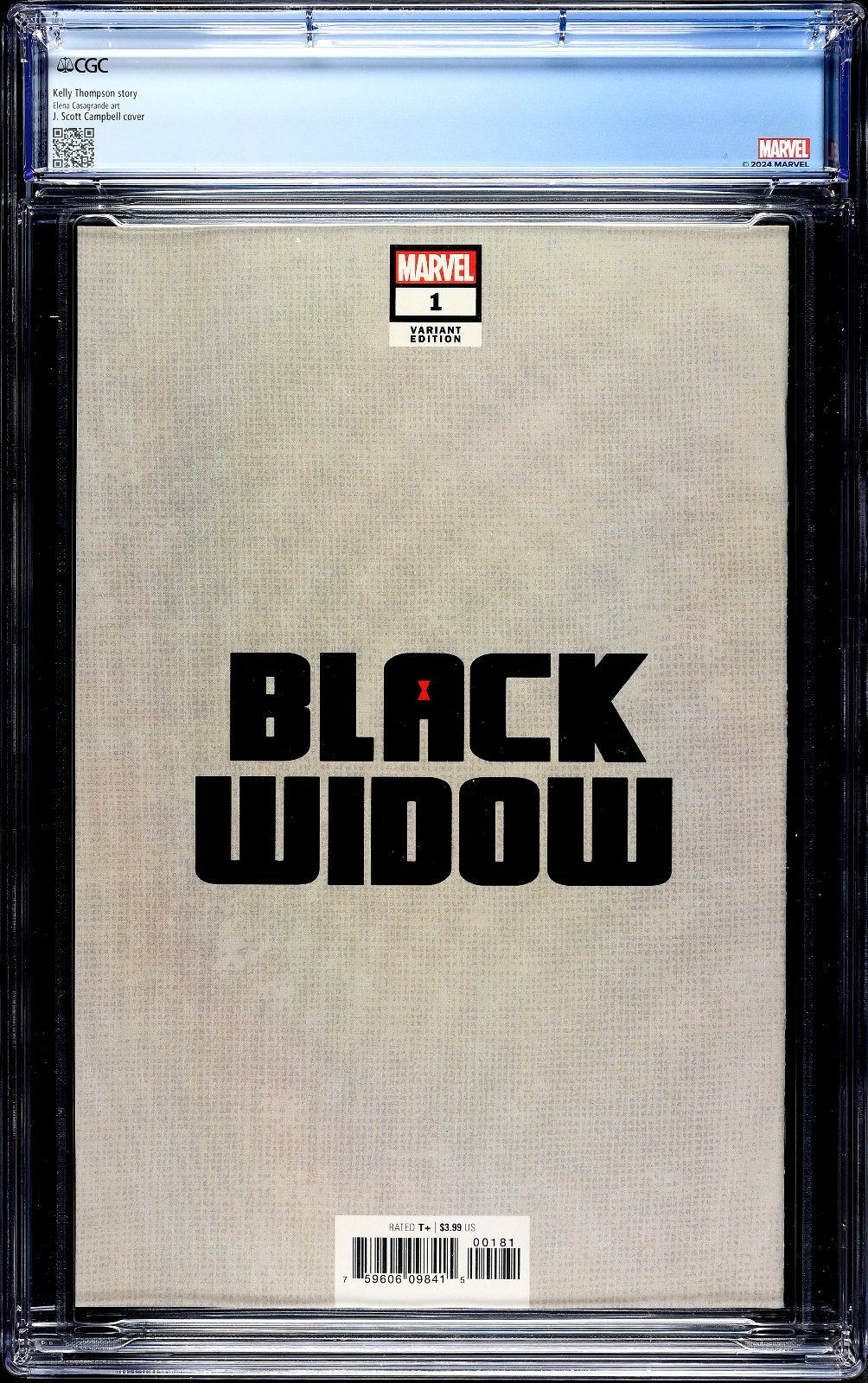 Black Widow #1 (2020) CGC 9.8 NM/MT Campbell Virgin 1:500 Retired Custom Label