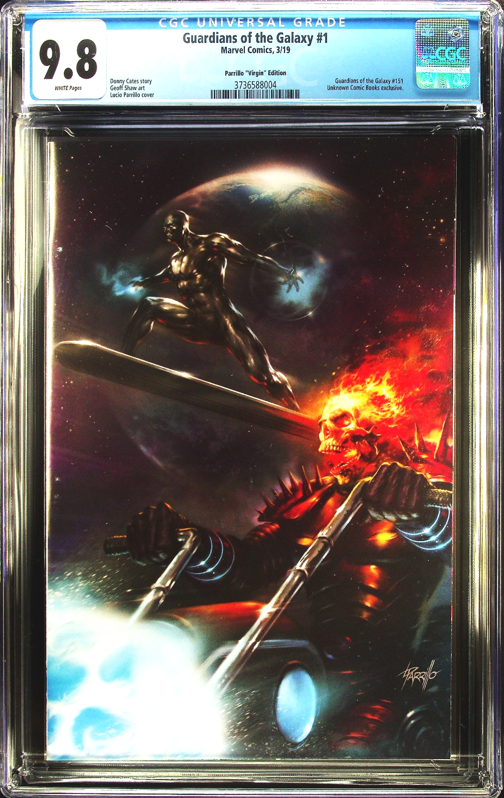 Guardians of the Galaxy #1 (2019) CGC 9.8 NM/MT Virgin Ghost Rider Silver Surfer