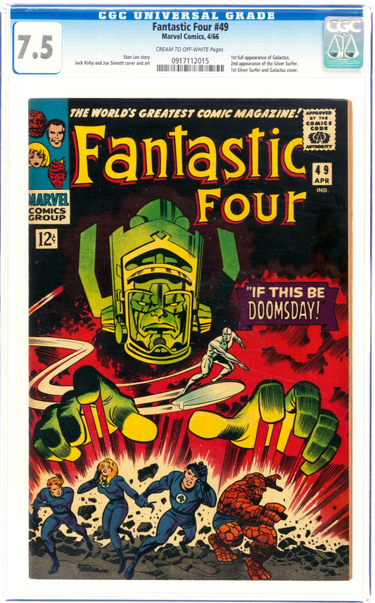 Fantastic Four #49  (1966) CGC 7.5 VF- C/OW Key Kirby 1st Galactus Silver Surfer