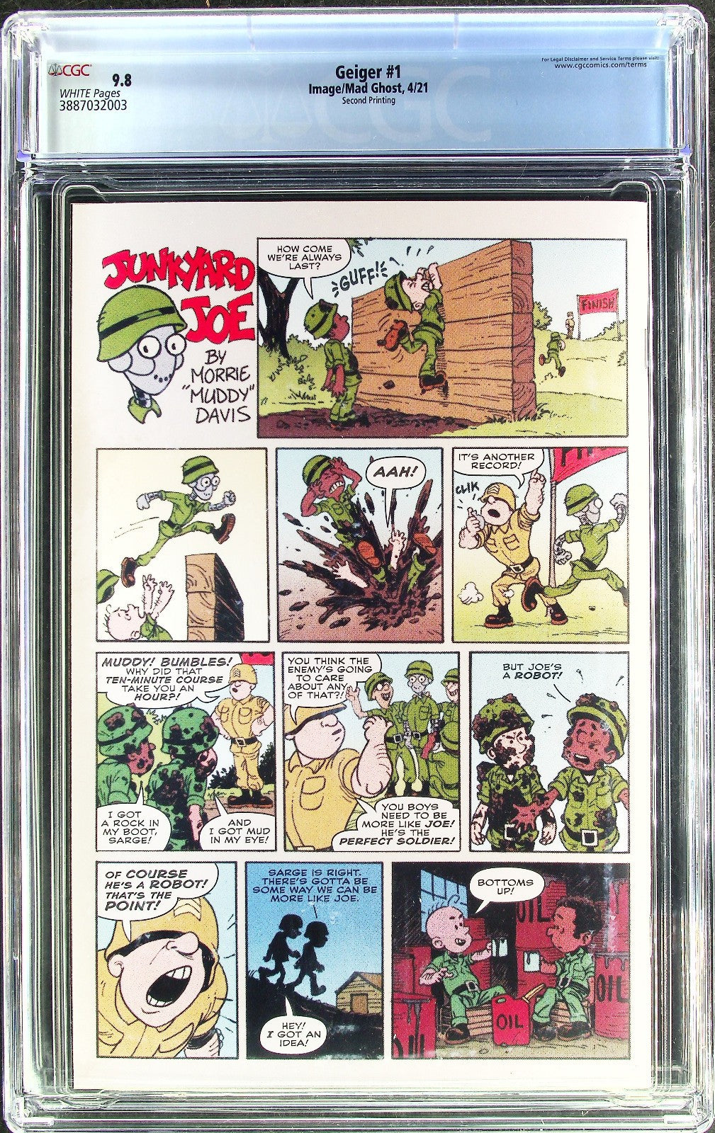 Geiger #1 (2021) CGC 9.8 WHITE 2nd Printing Gary Frank Awesome Skull Cover