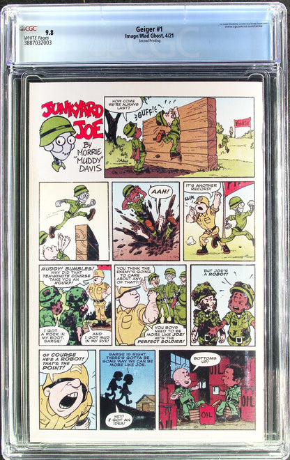 Geiger #1 (2021) CGC 9.8 WHITE 2nd Printing Gary Frank Awesome Skull Cover