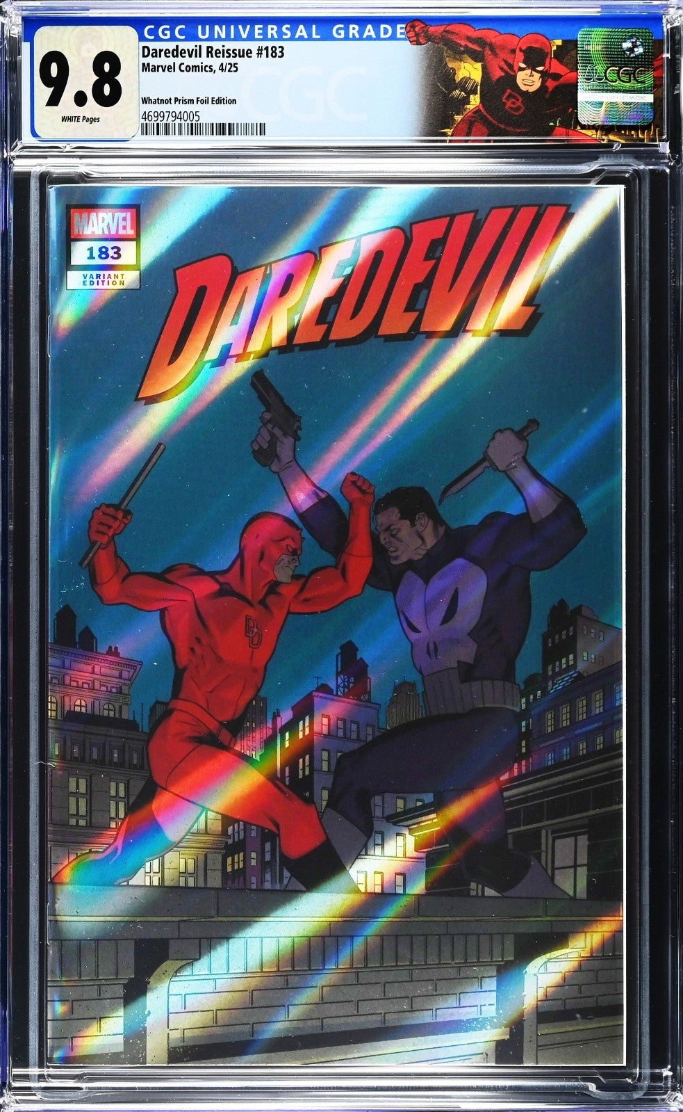 Daredevil Reissue #183 (2025) CGC 9.8 Whatnot Prism Foil Retired Custom Label