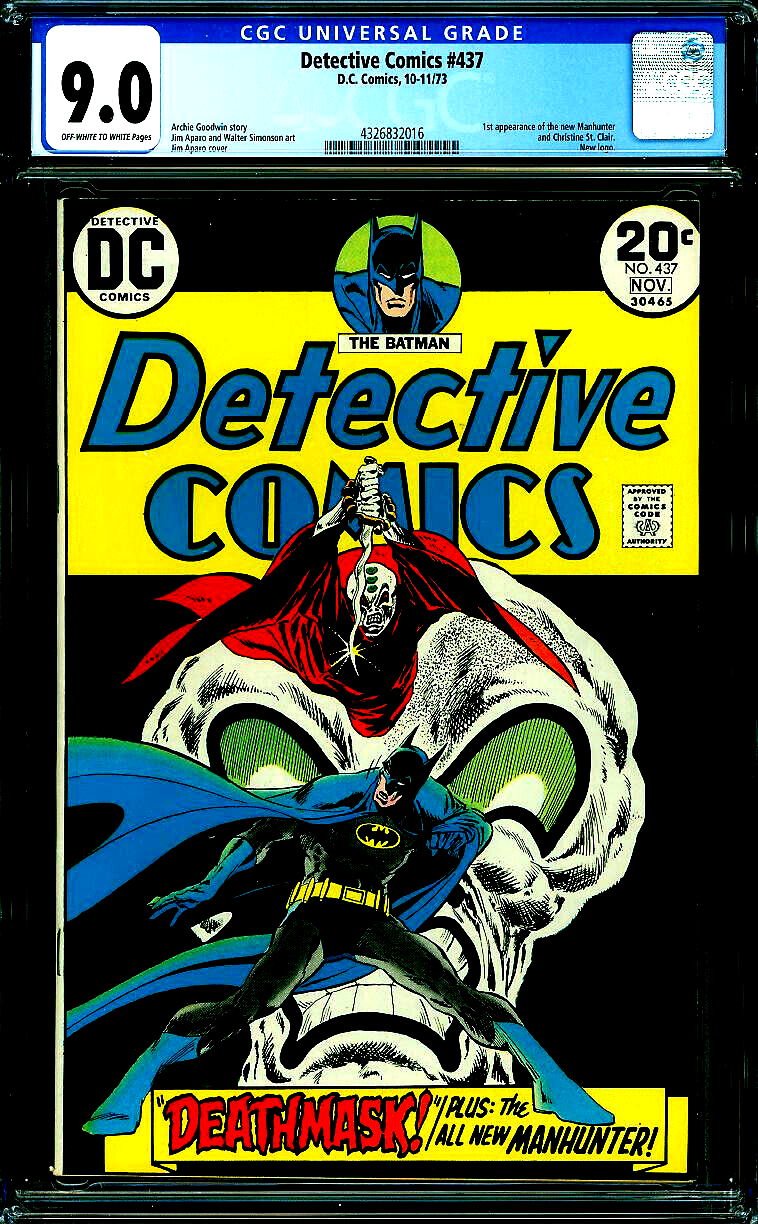 Detective  Comics #437 (1973) CGC 9.0 VF/NM OW/W Key 1st App Manhunter Skull Cvr