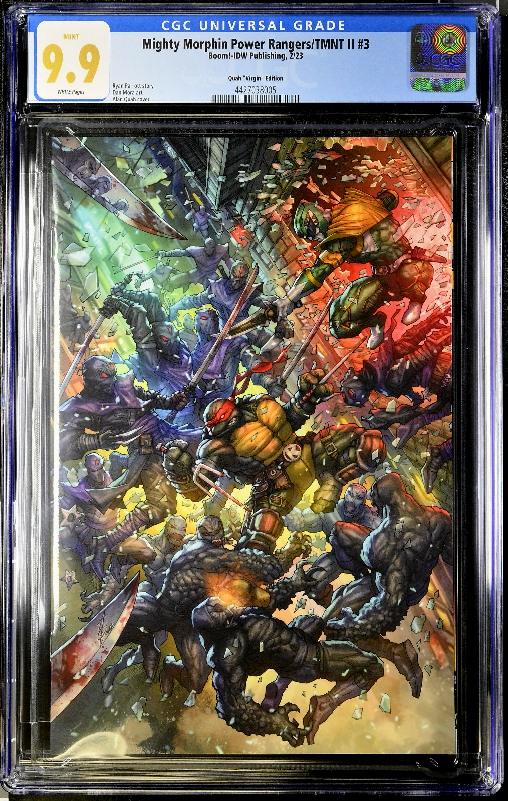 Mighty Morphin Power Rangers TMNT II #3 (2023) CGC 9.9 MINT Quah Virgin 1:150