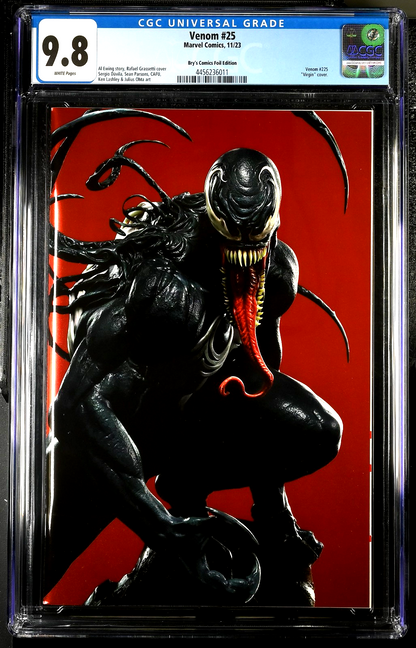 Venom #25 (2023) CGC 9.8 NM/MT White Pages Bry’s Comics Grassetti Virgin Foil