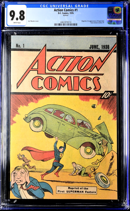 Action Comics #1 (1976) CGC NM/MT 9.8 White Sleeping Bag RARE 10¢ Cover Reprint