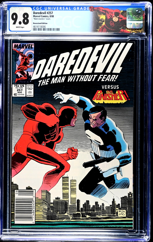 Daredevil #257 (1988) CGC 9.8 NM/MT Punisher Mark Jewelers Custom Label HTF RARE