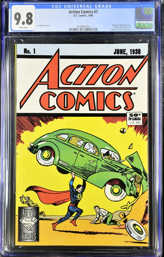 Action Comics #1 (1988) CGC 9.8 NM/MT WHITE Pages 50¢ Direct Anniversary Reprint