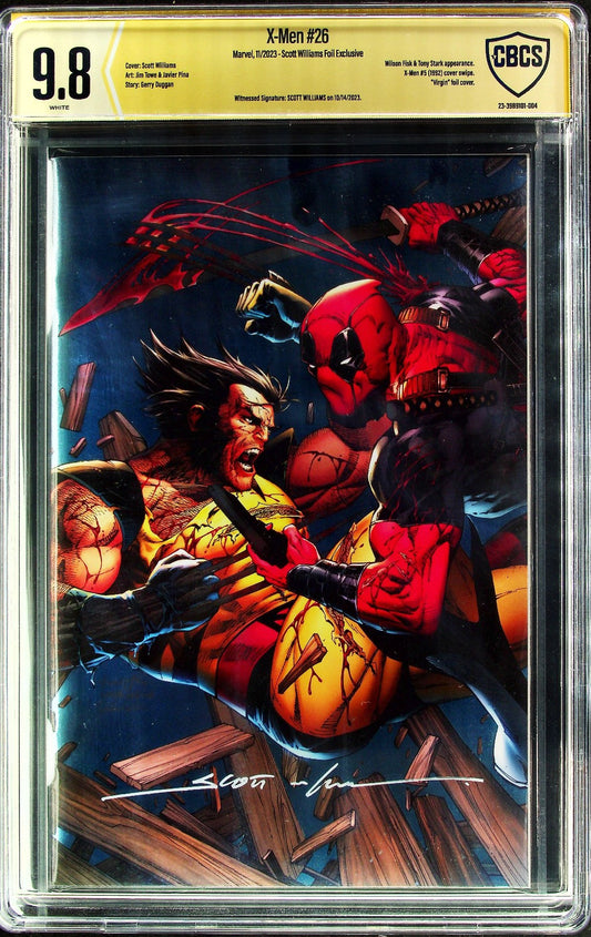 X-Men #26 (2023) CBCS 9.8 NM/MT Scott Williams Signed NYCC Foil (Ltd 1992)