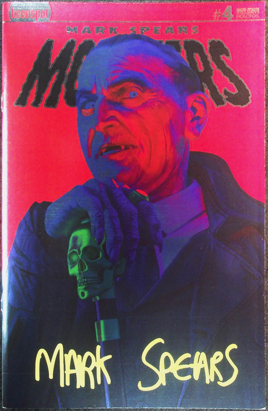 Mark Spears Monsters #4 (2025) Red Dracula HoloFoil Sign Ltd 100 - 1¢ Auction