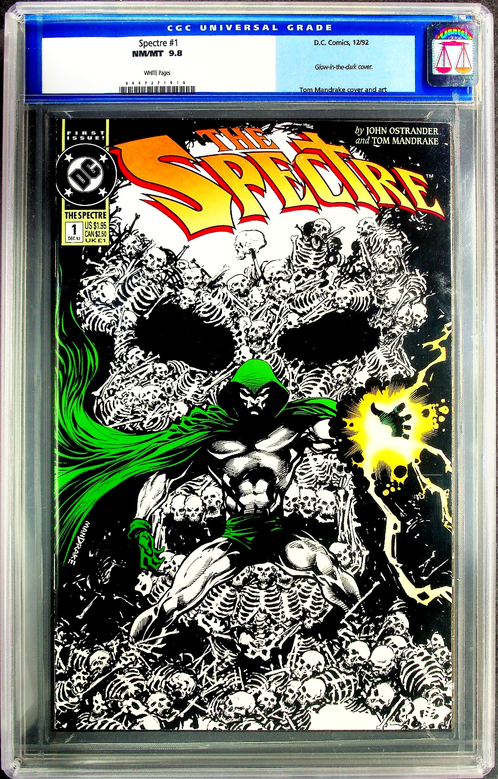 Spectre #1 (1992) CGC 9.8 NM/MT White Old Label Glow-In-The-Dark Skull Cover