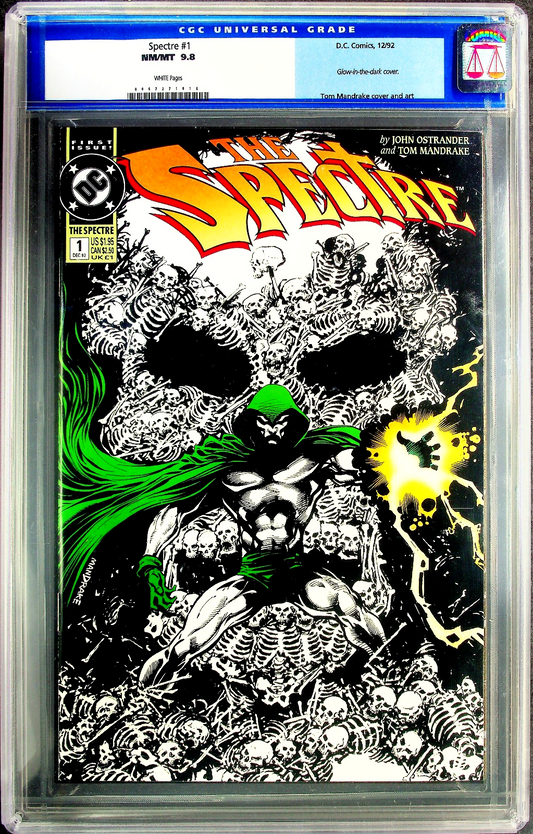 Spectre #1 (1992) CGC 9.8 NM/MT White Old Label Glow-In-The-Dark Skull Cover