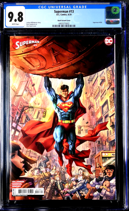 Superman #13 (2023) CGC 9.8 NM/MT White Pages Iconic Alan Quah Cover Variant