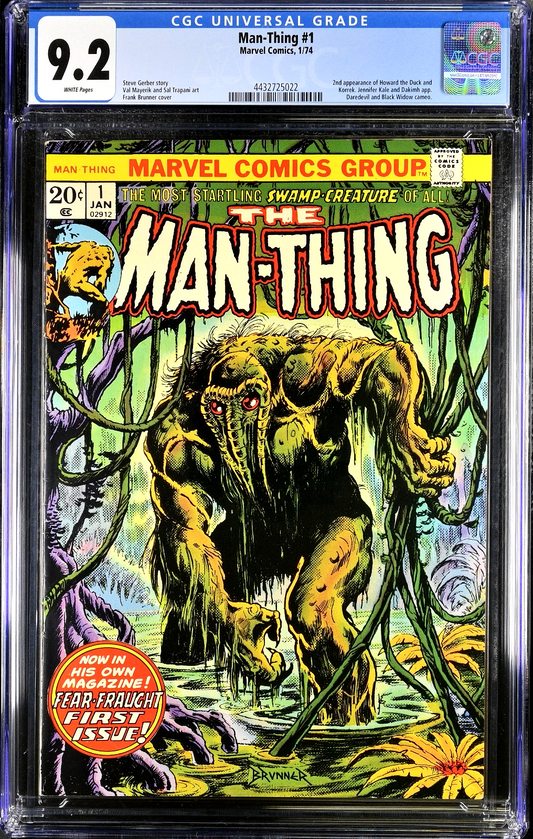 Man-Thing #1 (1974) CGC 9.2 NM- WHITE Pages KEY 2nd Appearance Howard the Duck
