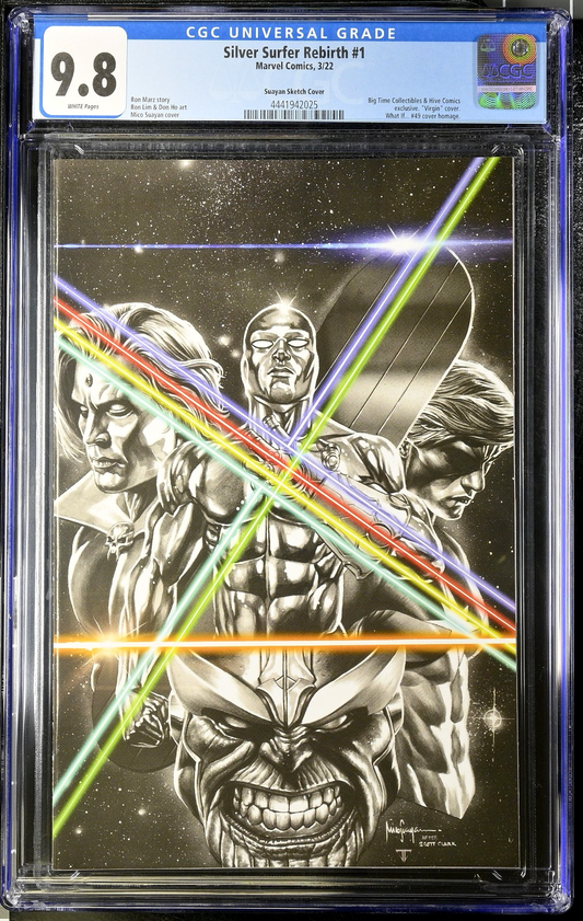 Silver Surfer Rebirth #1 (2022) CGC 9.8 NM/MT BTC Suayan B&W Sketch Color Splash