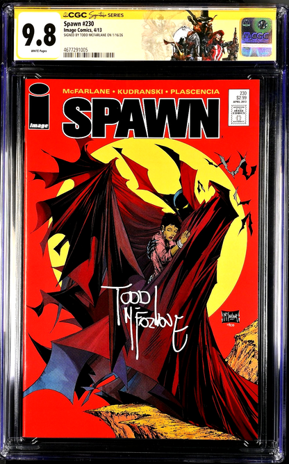 Spawn #230 (2013) CGC SS 9.8 KEY Todd McFarlane Full Signed Batman 423 Homage