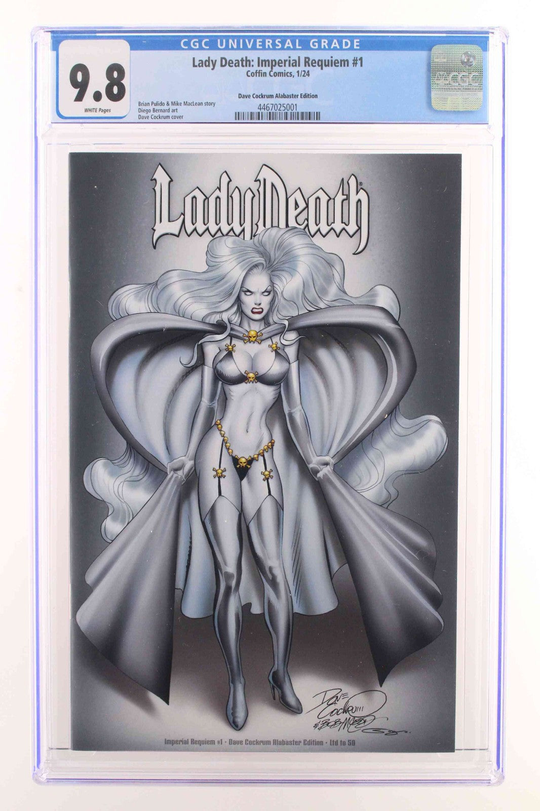 Lady Death Imperial Requiem #1 (2024) CGC 9.8 NM/MT Cockrum Alabaster HTF Ltd 50