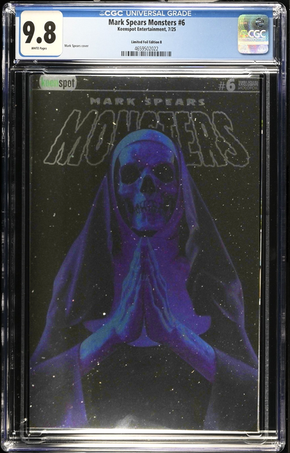 Mark Spears Monsters #6 (2025) CGC 9.8 Farley Con HoloFoil Skull Nun LTD 199
